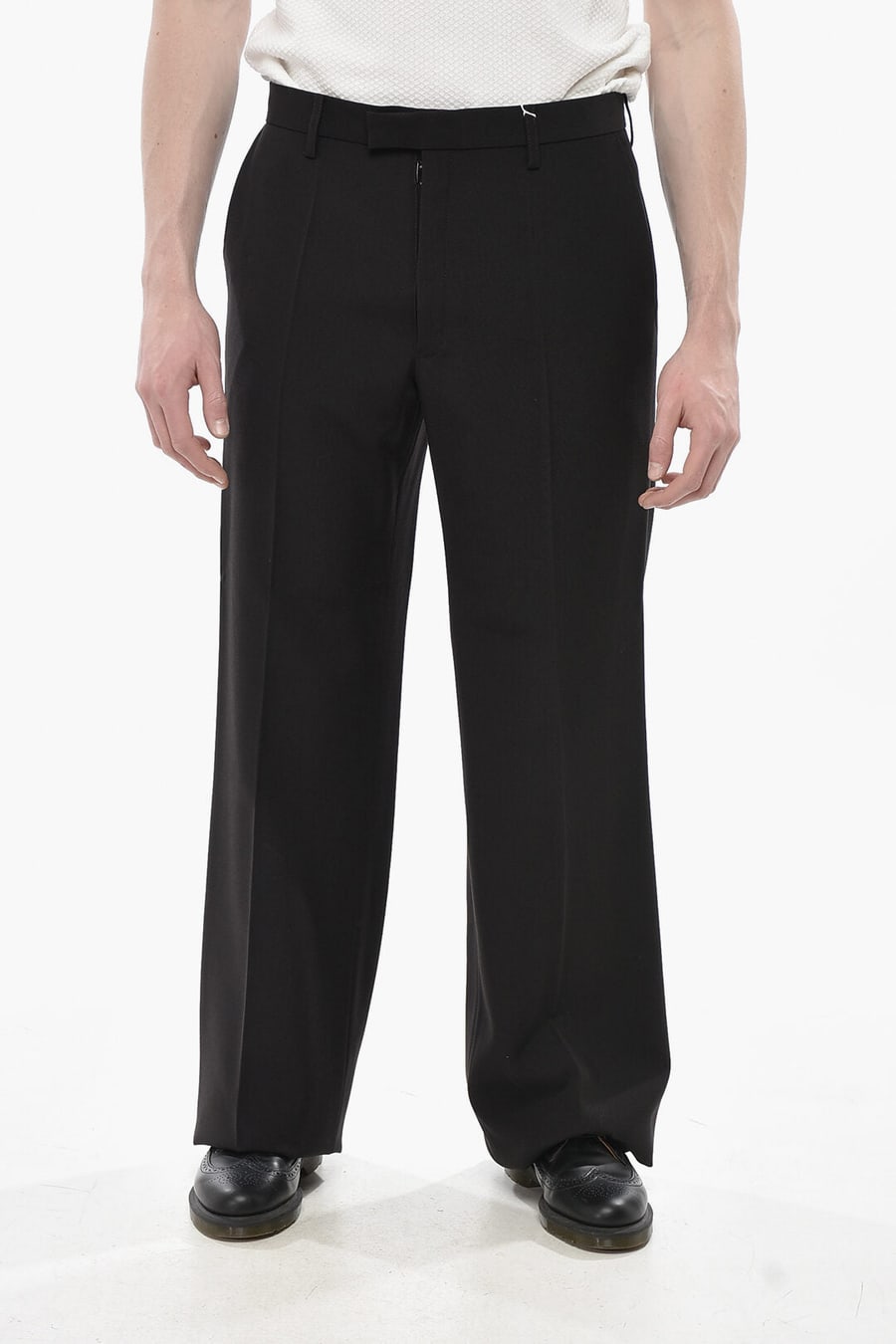 Maison Margiela 3500~MM10 Virgin Wool-Blend Pants With Straight Hem
