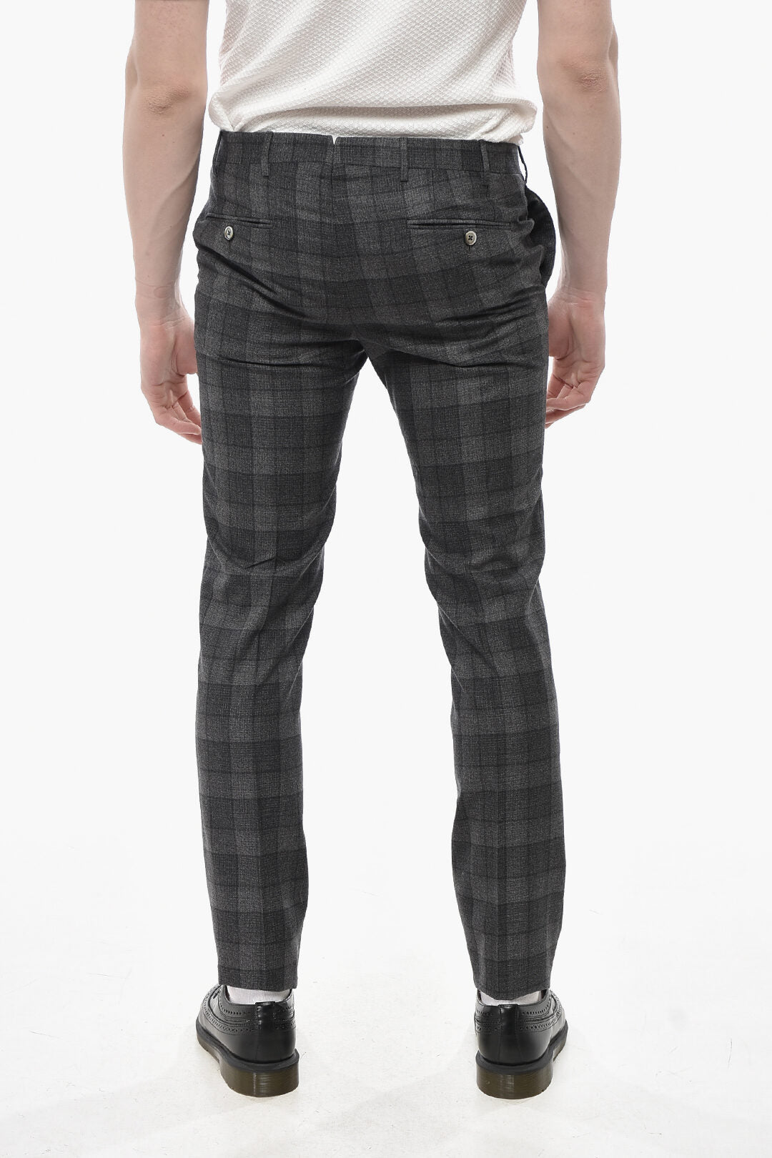 Corneliani 2470~Virgin Wool Pants ACADEMY With Faded Check, view 2