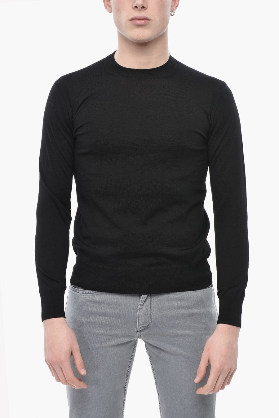Paolo Pecora 3500~Solid Virgin Wool Crewneck Sweater