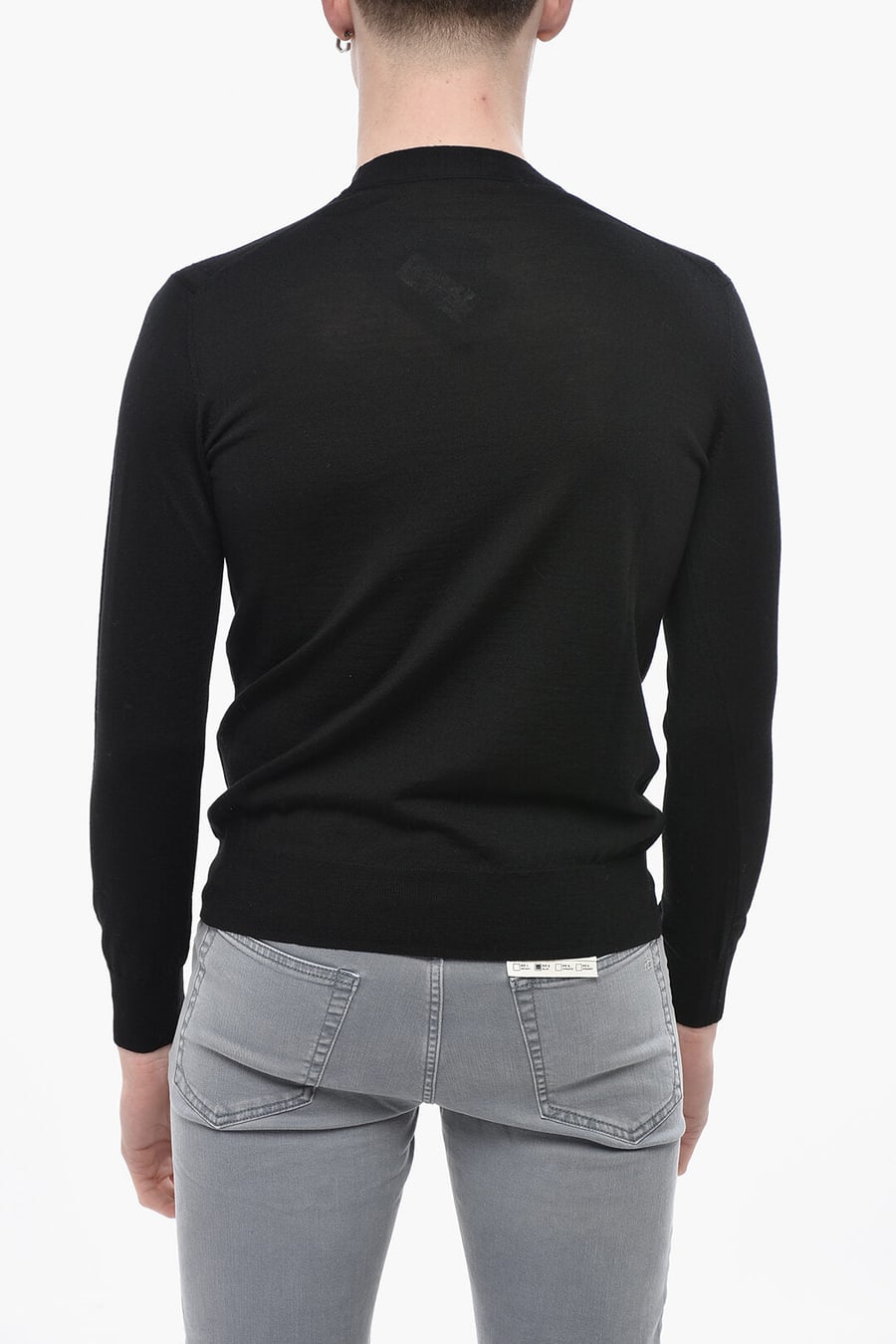 Paolo Pecora 3500~Solid Virgin Wool Crewneck Sweater, view 2