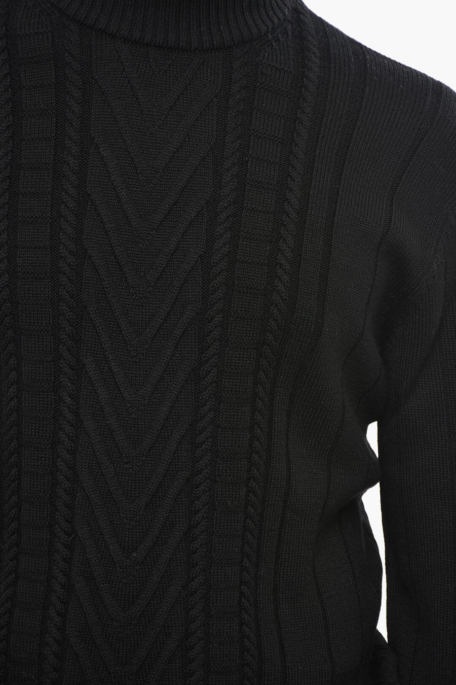 Paolo Pecora 3500~Solid Virgin Wool Mock Neck Sweater, view 3