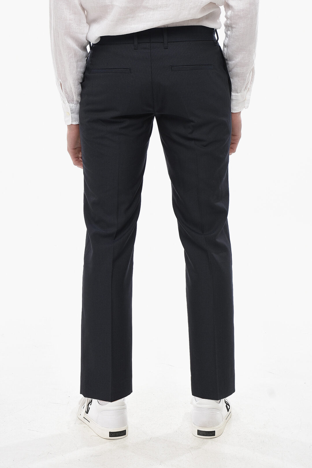 AllSaints 2405~Wool-Blend Straight-Fit Striped Pants HOWLING, view 2