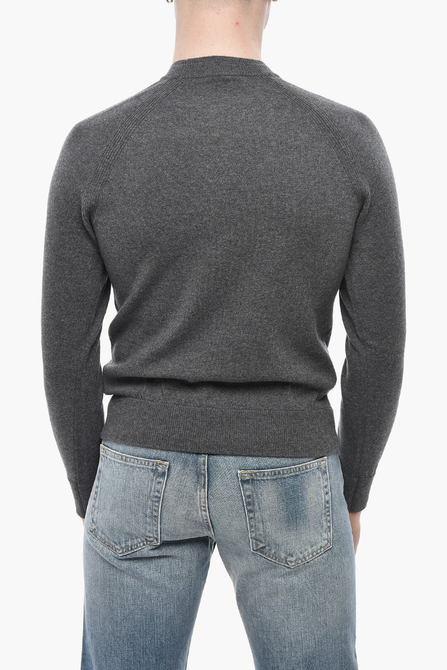 Paolo Pecora 2470~Virgin Wool Solid Crewneck Sweater, view 2