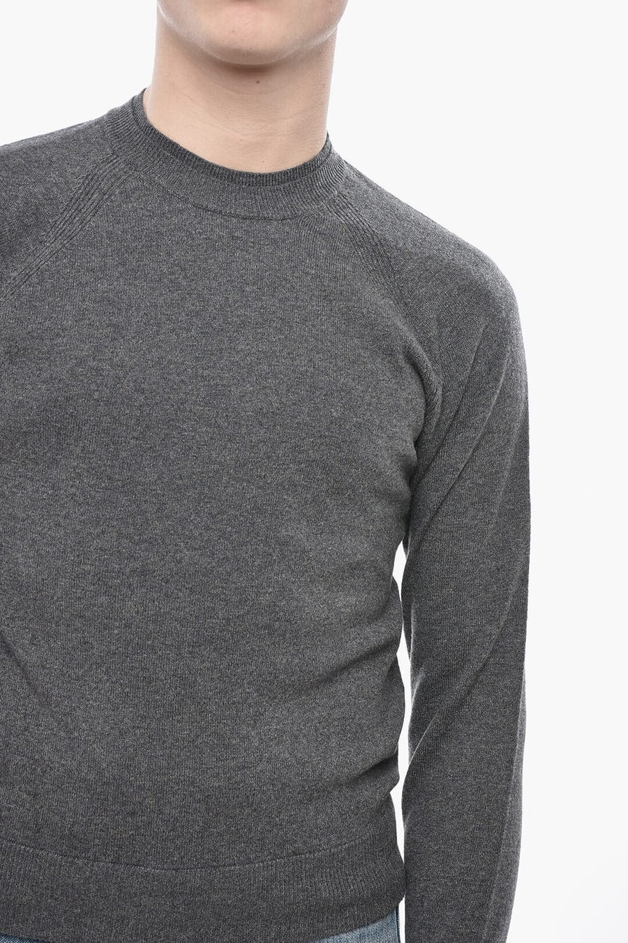Paolo Pecora 2470~Virgin Wool Solid Crewneck Sweater, view 3