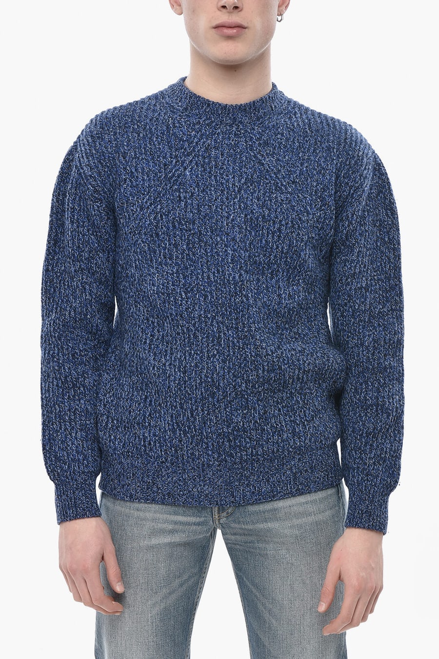 Paolo Pecora 2405~Virgin Wool Melange Crew Neck Sweater