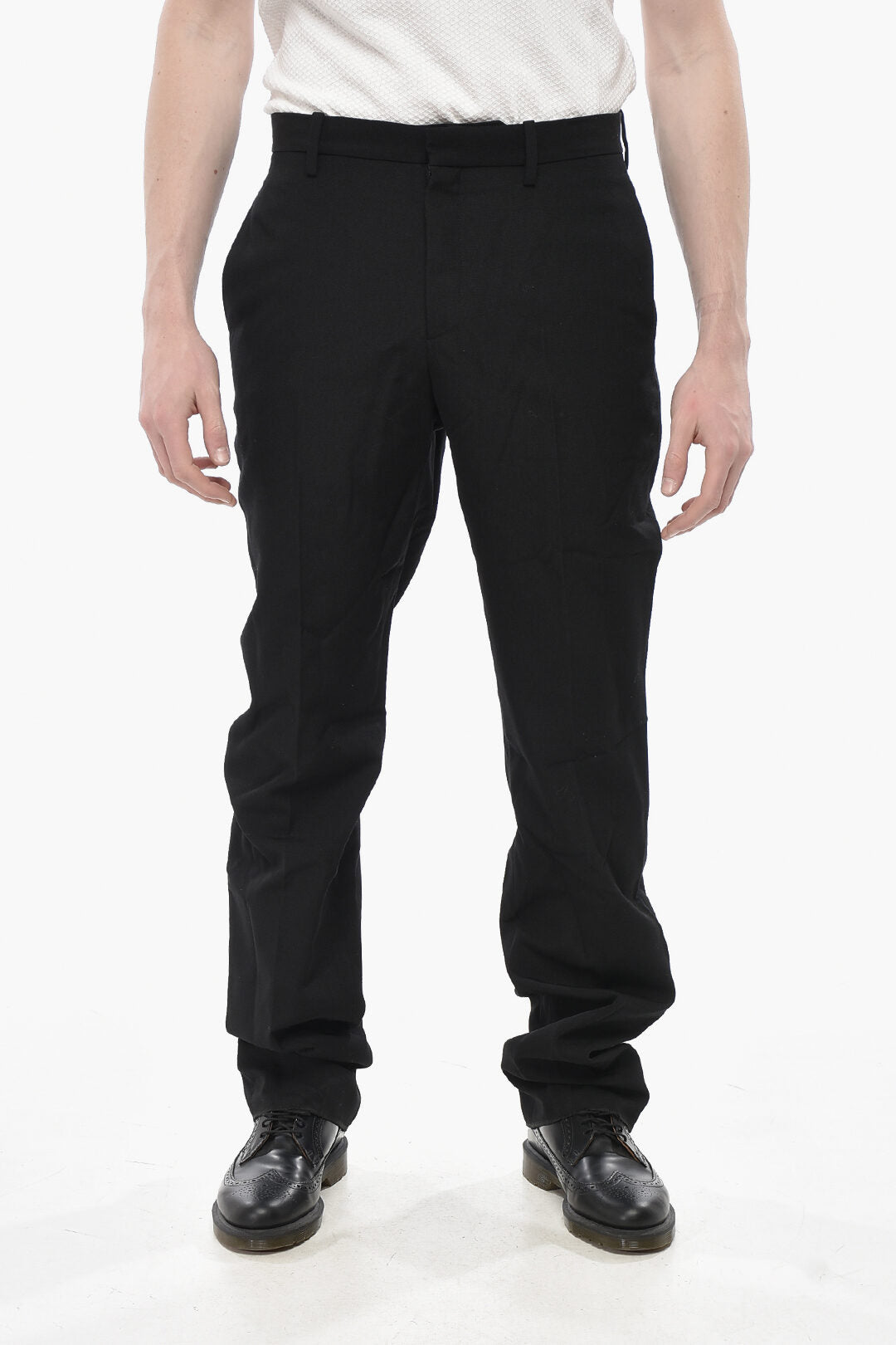 Off-White 3500~Virgin Wool Straight-Leg Trousers
