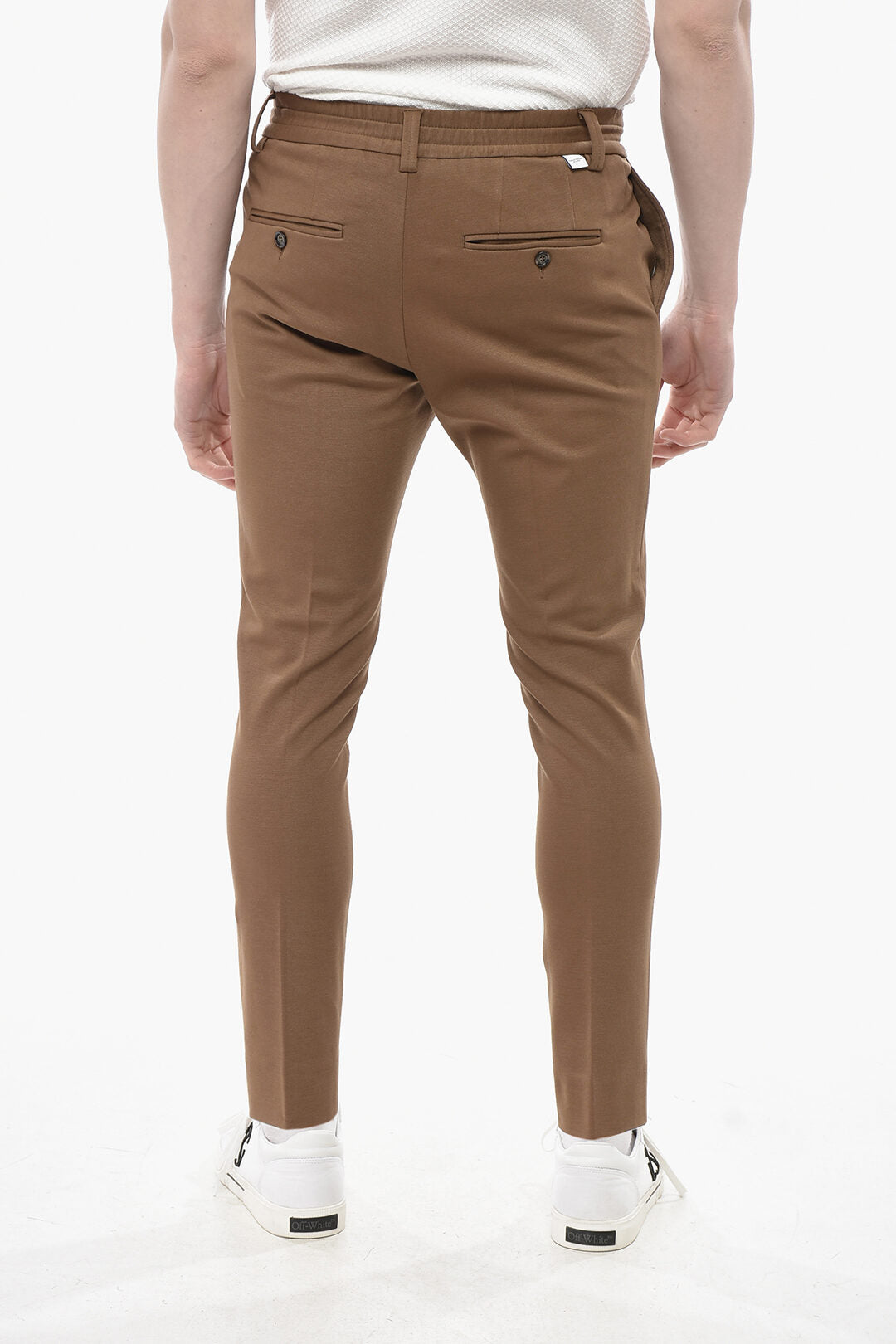Paolo Pecora 2405~BRERA Viscose-Blend Trousers with Drawstring Waist