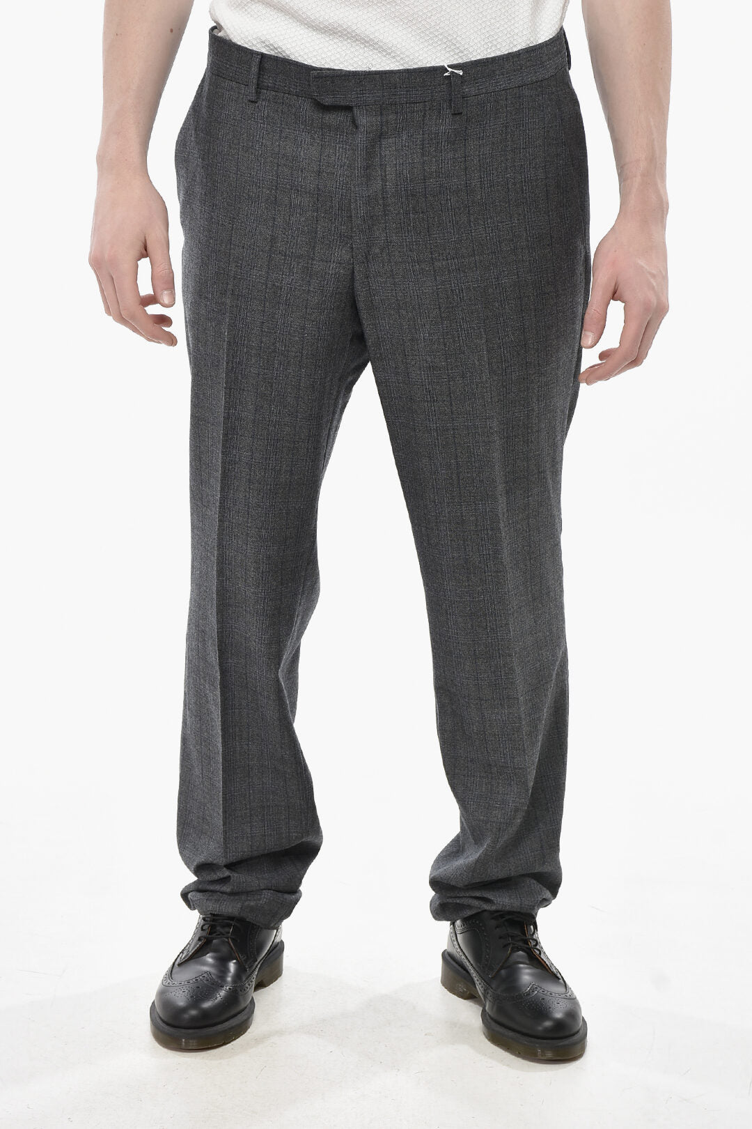 Ermenegildo Zegna 2470~Slim-Fit Wool Trousers with District Check Pattern