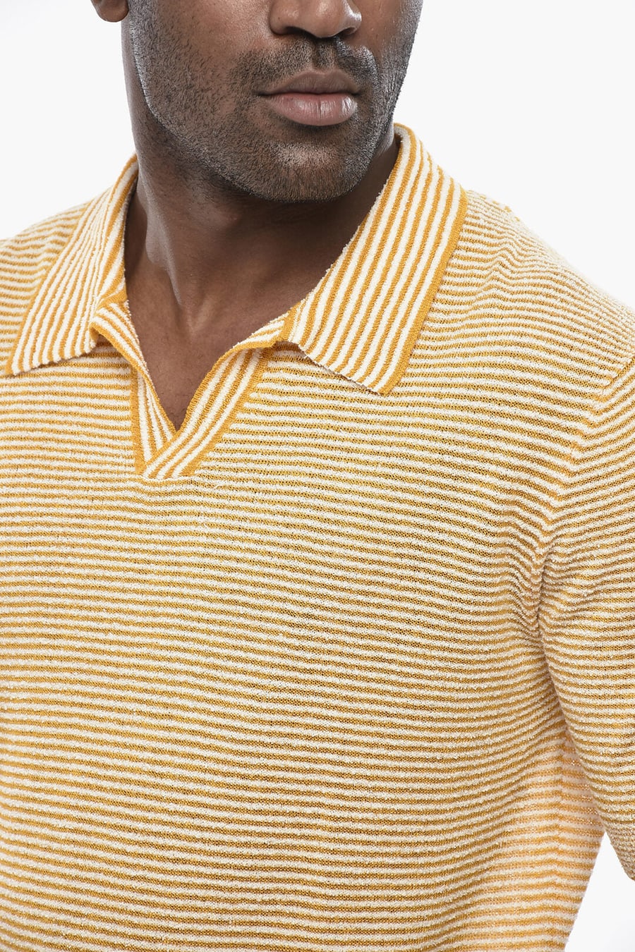 Altea 3000~Two-Tone Striped Short-Sleeve Knit, view 3