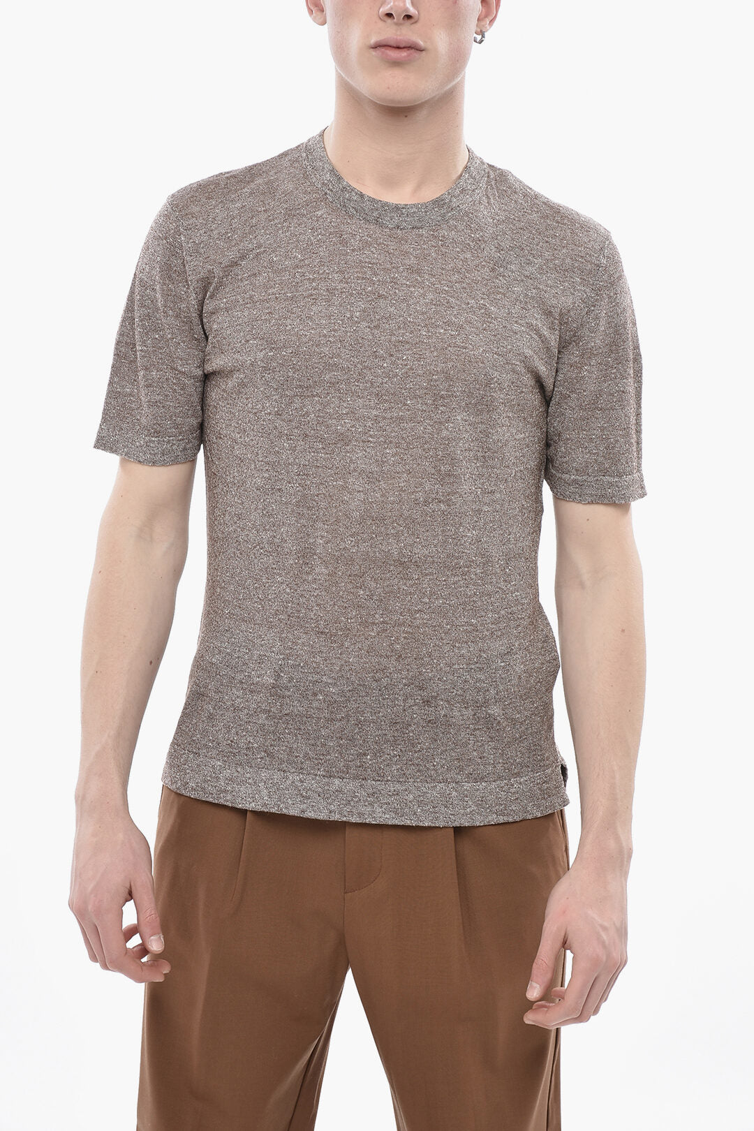 Altea 2405~Linen and Cotton Crewneck T-Shirt