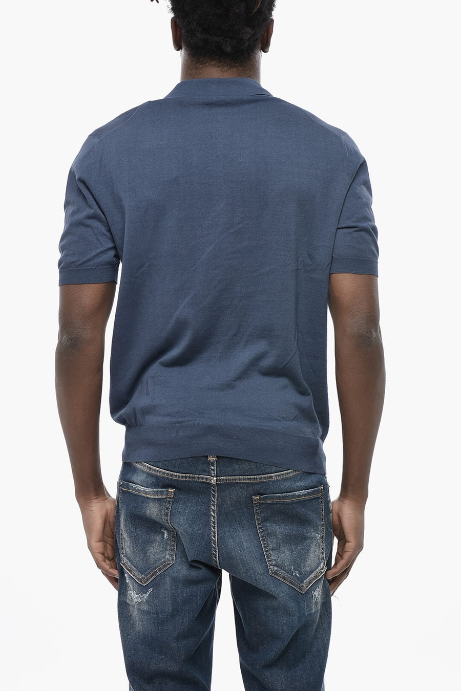 Altea 2405~Solid Open-Collar Polo with Chest Pocket, view 2