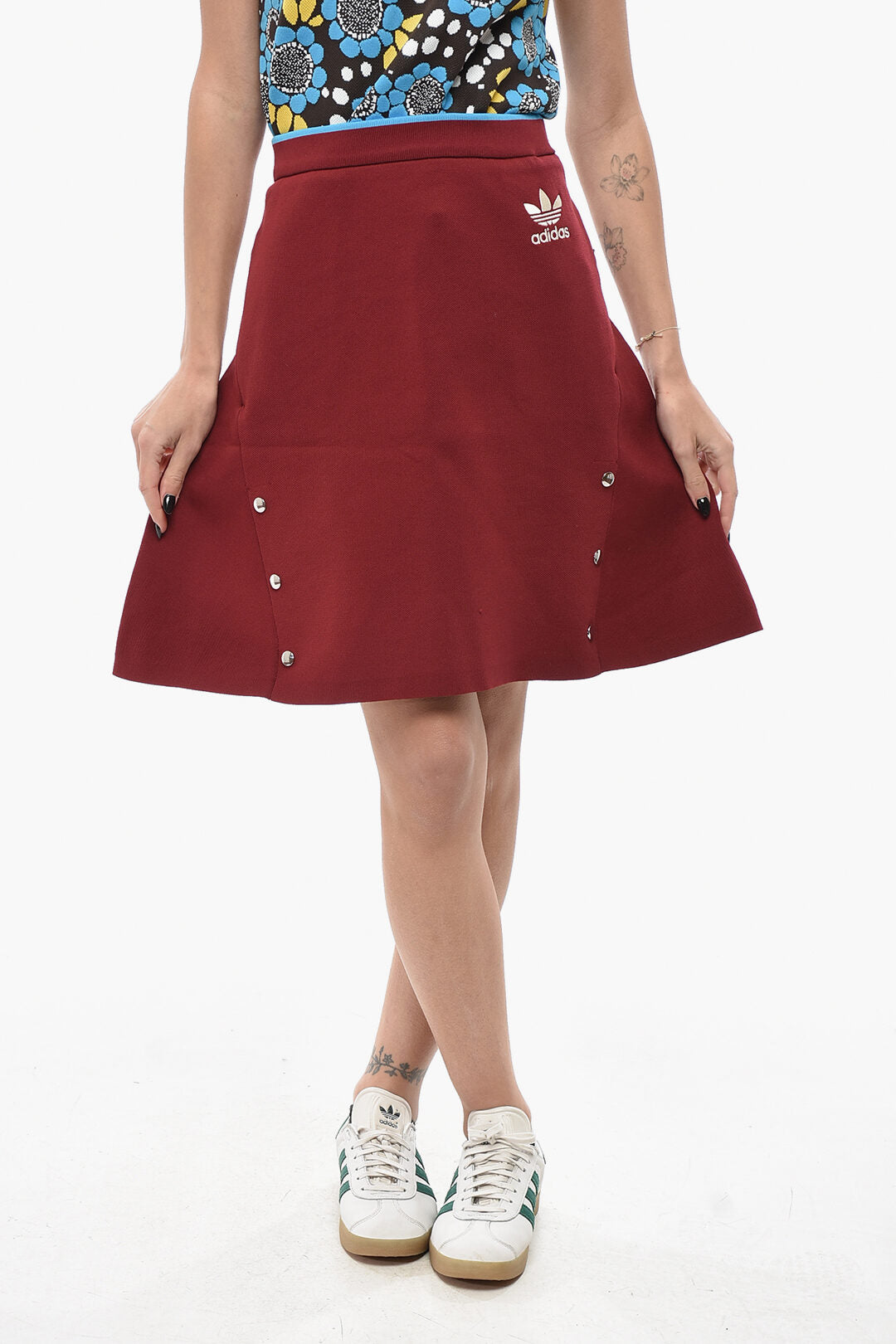 adidas 2900~WALES BONNER Jersey Miniskirt with Buttoned Slits