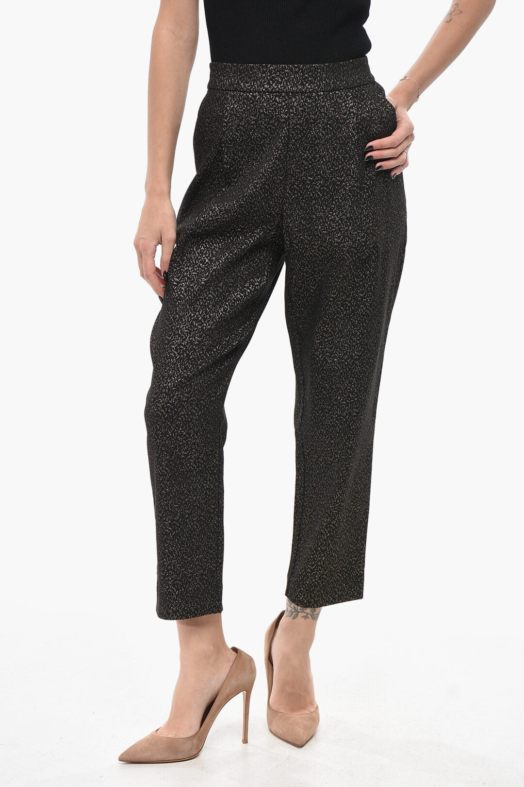 AllSaints 3300~Lurex Trousers ALEIDA with 1 Pleat