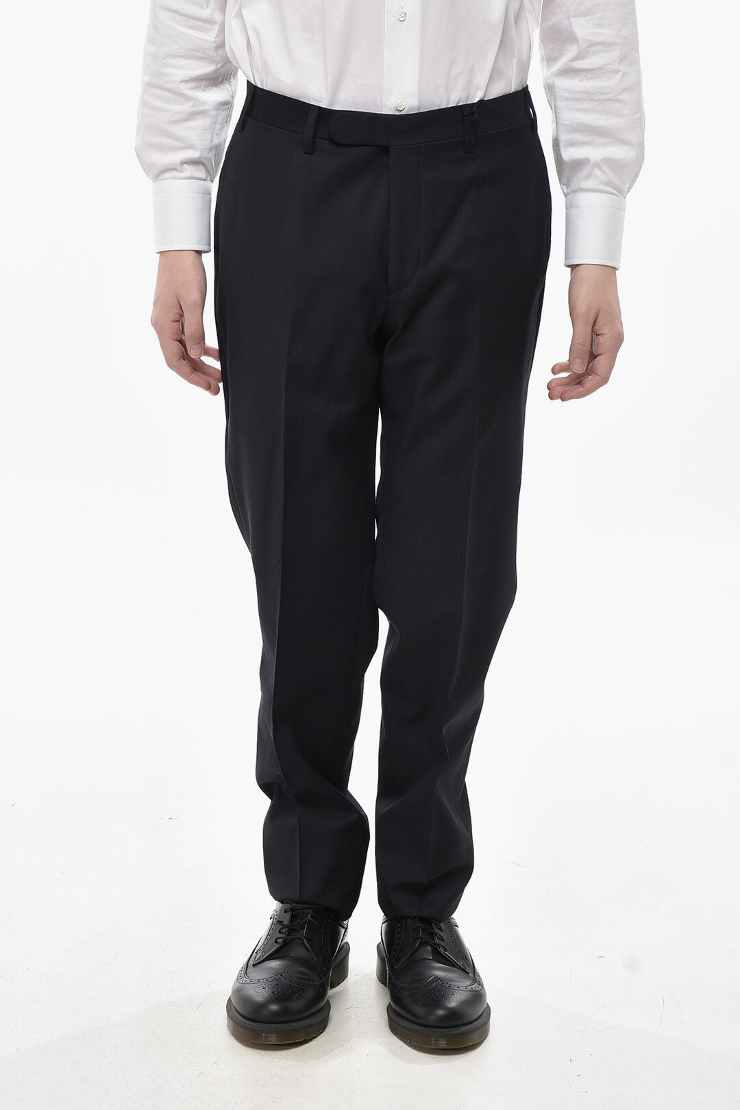 Corneliani 2405~Fresco Wool Trousers with Belt Loops