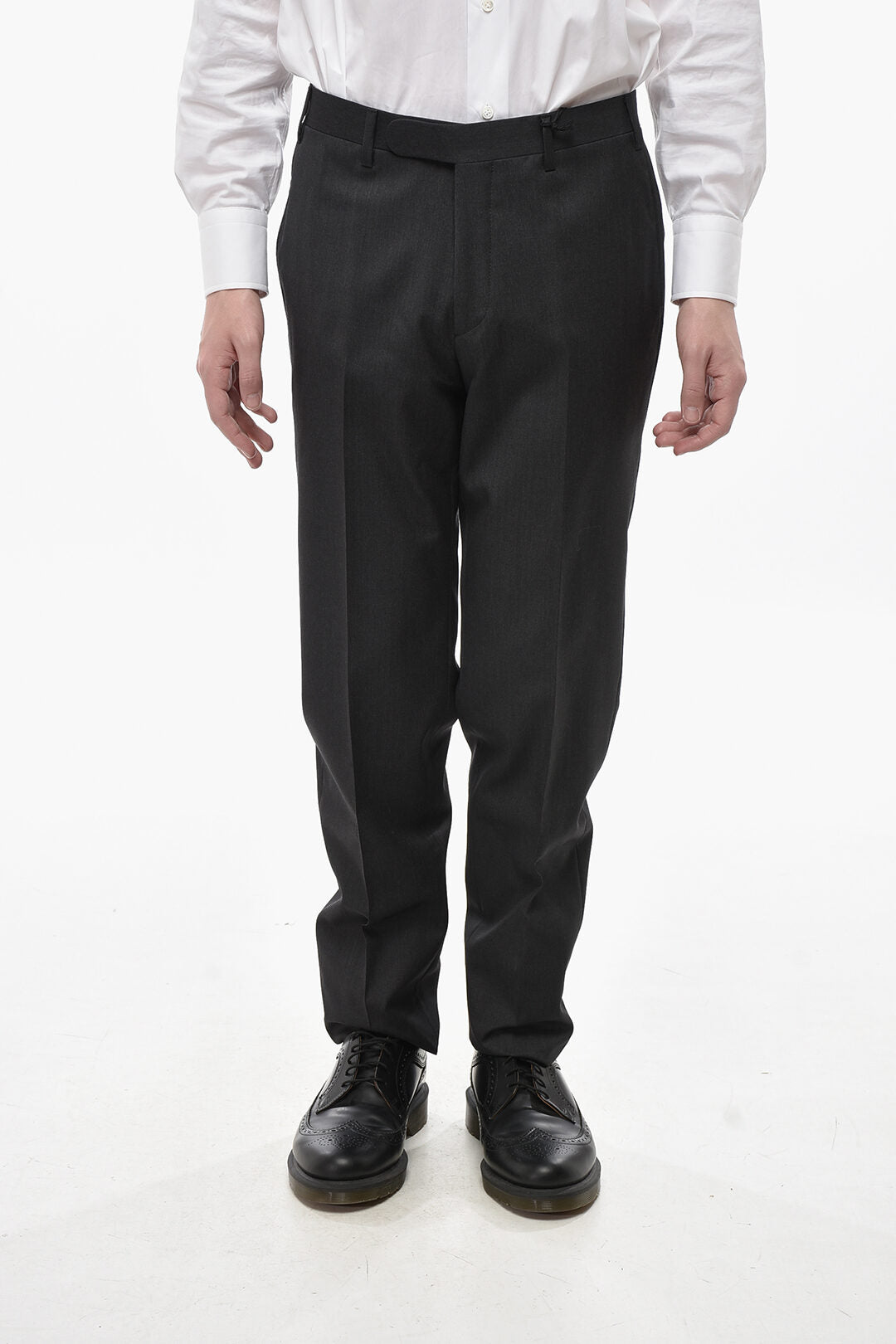 Corneliani 2470~Fresco Wool Trousers with Belt Loops