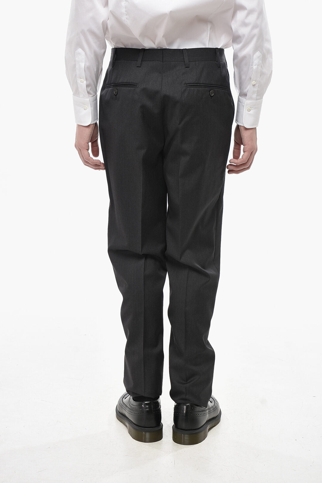 Corneliani 2470~Fresco Wool Trousers with Belt Loops, view 2