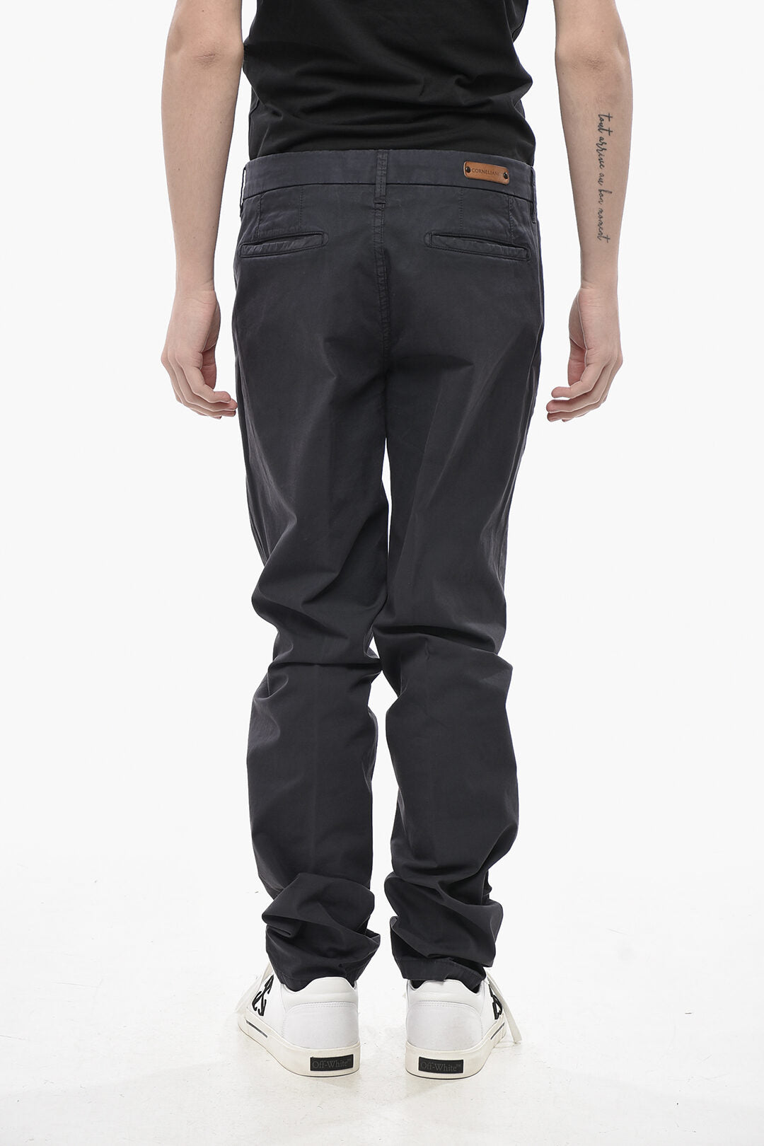 Corneliani 2405~ID Chino Trousers with Patch Logo, view 2