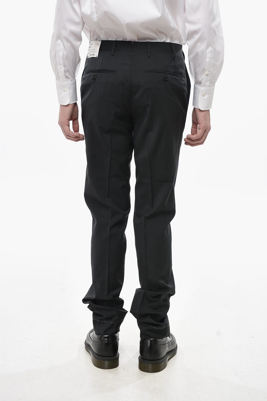 Corneliani 3500~Pin-Check Virgin Wool Trousers ACADEMY, view 2