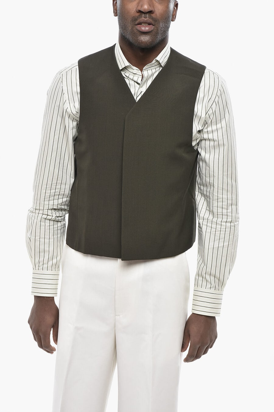 Givenchy 2405~Double-Breasted Wool Vest with Concealed Button Closure