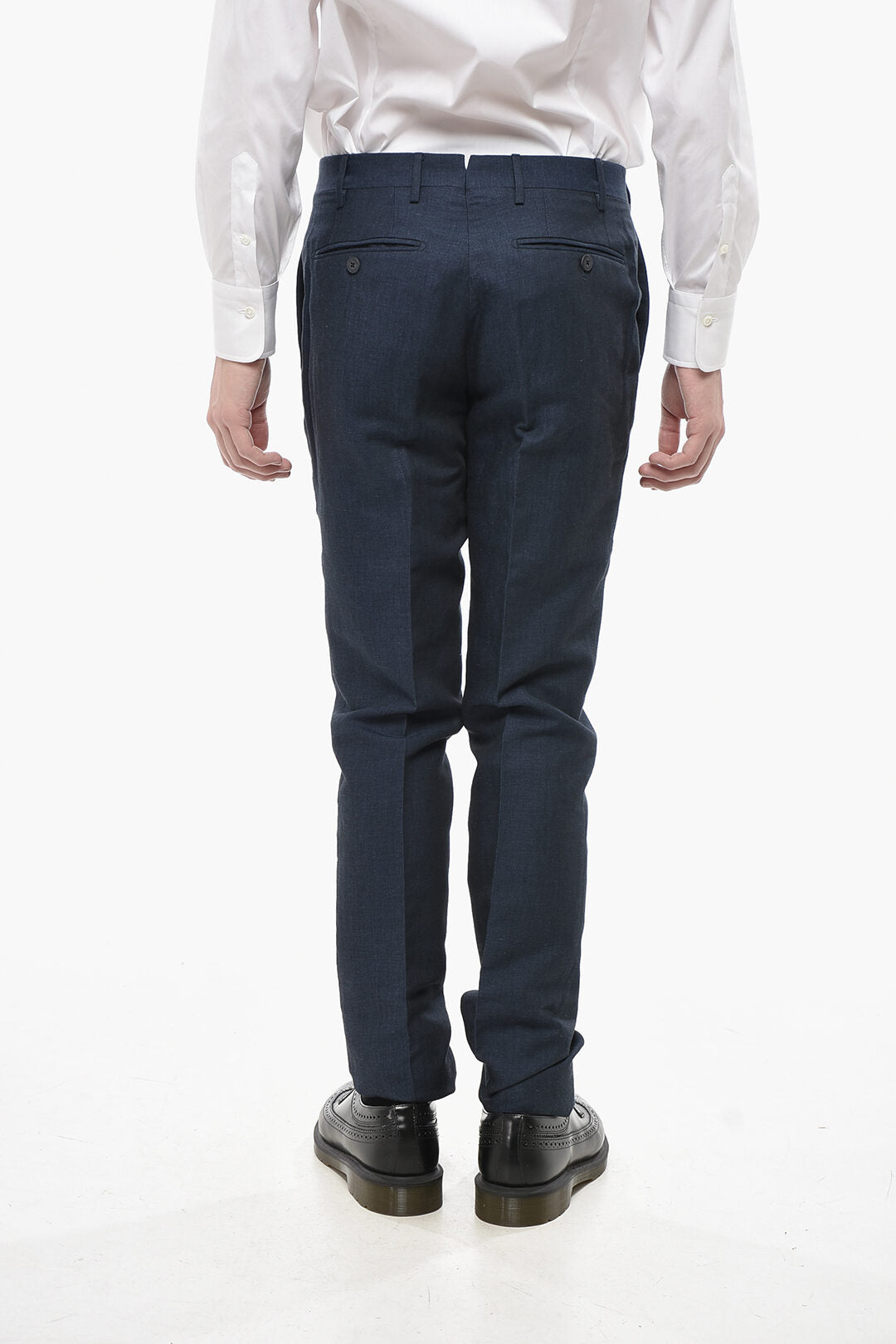 Corneliani 2405~4-Pocket Linen-Blend Trousers with Belt Loops, view 2