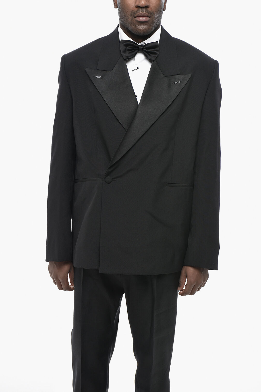 Givenchy 3500~Oversized Double-Breasted Blazer with Satin Lapels