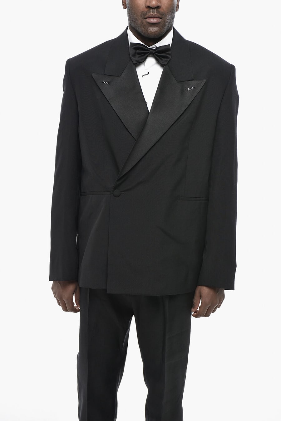 Givenchy 3500~Oversized Double-Breasted Blazer with Satin Lapels
