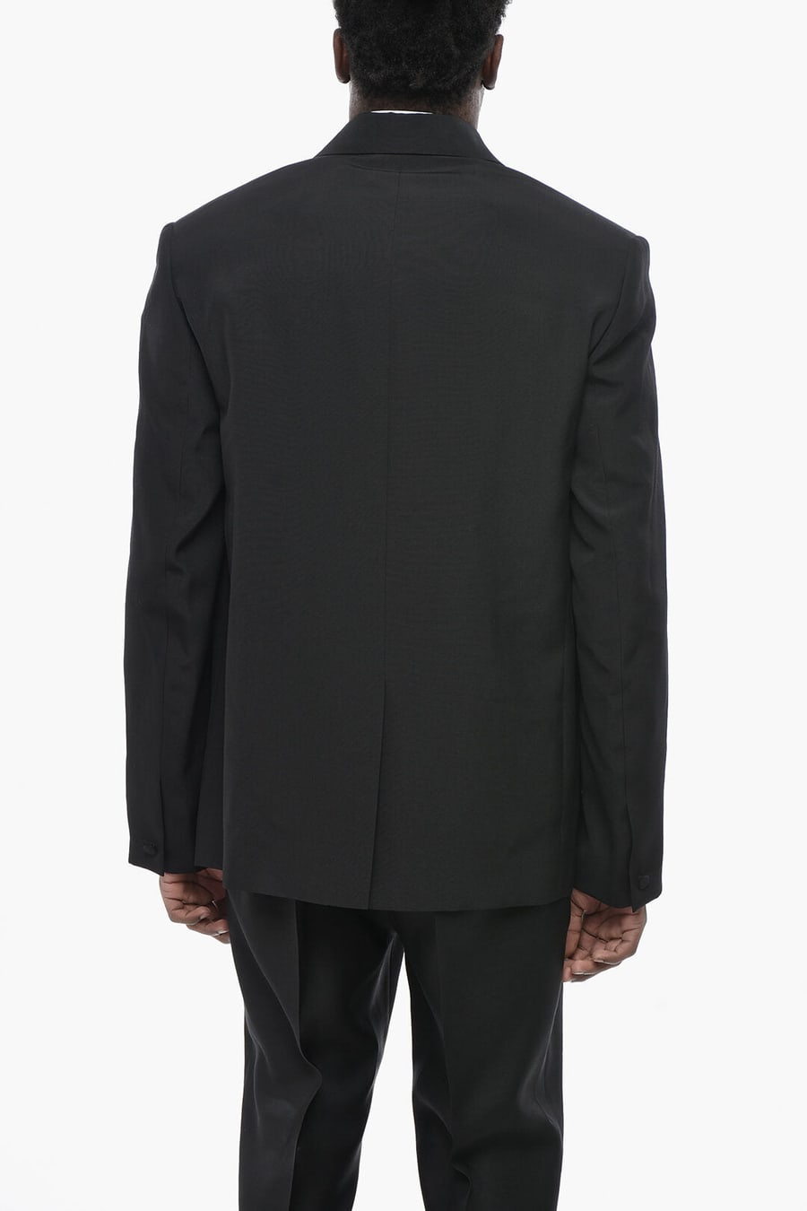 Givenchy 3500~Oversized Double-Breasted Blazer with Satin Lapels, view 2