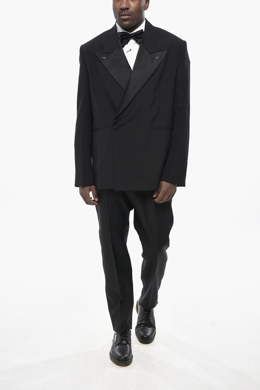 Givenchy 3500~Oversized Double-Breasted Blazer with Satin Lapels, view 4