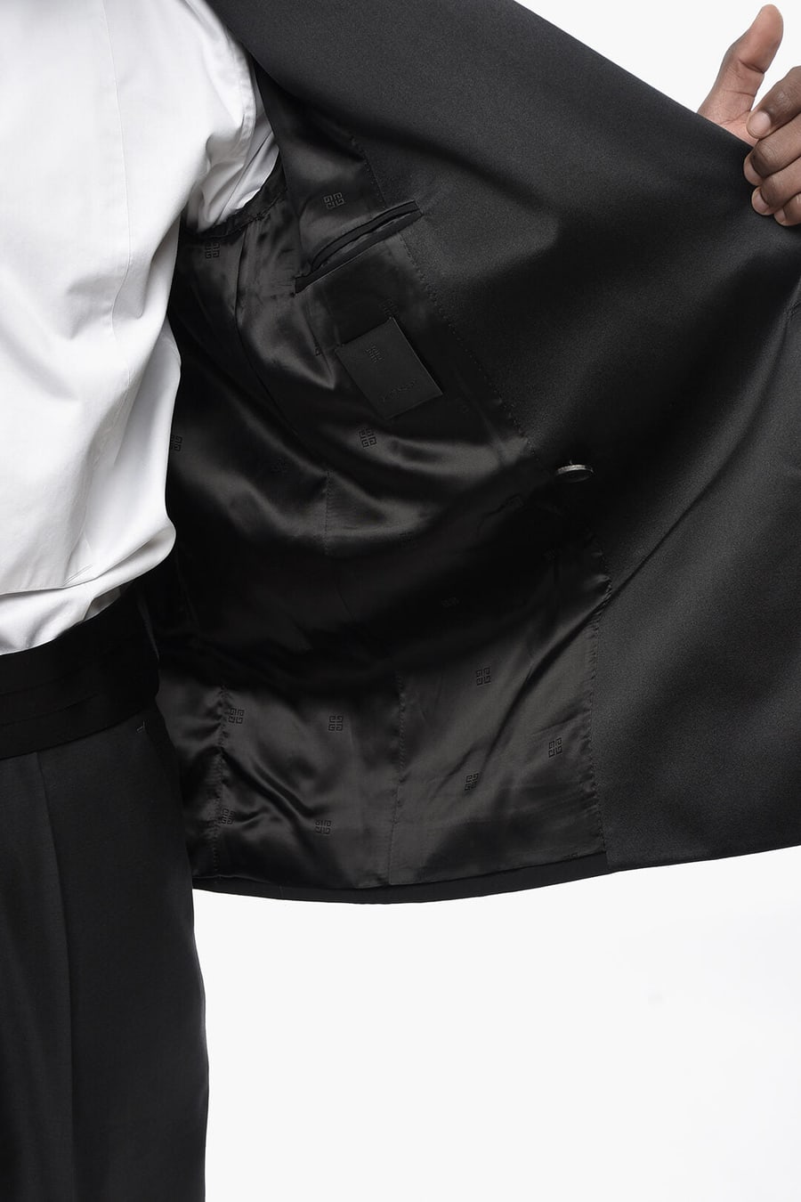 Givenchy 3500~Oversized Double-Breasted Blazer with Satin Lapels, view 5