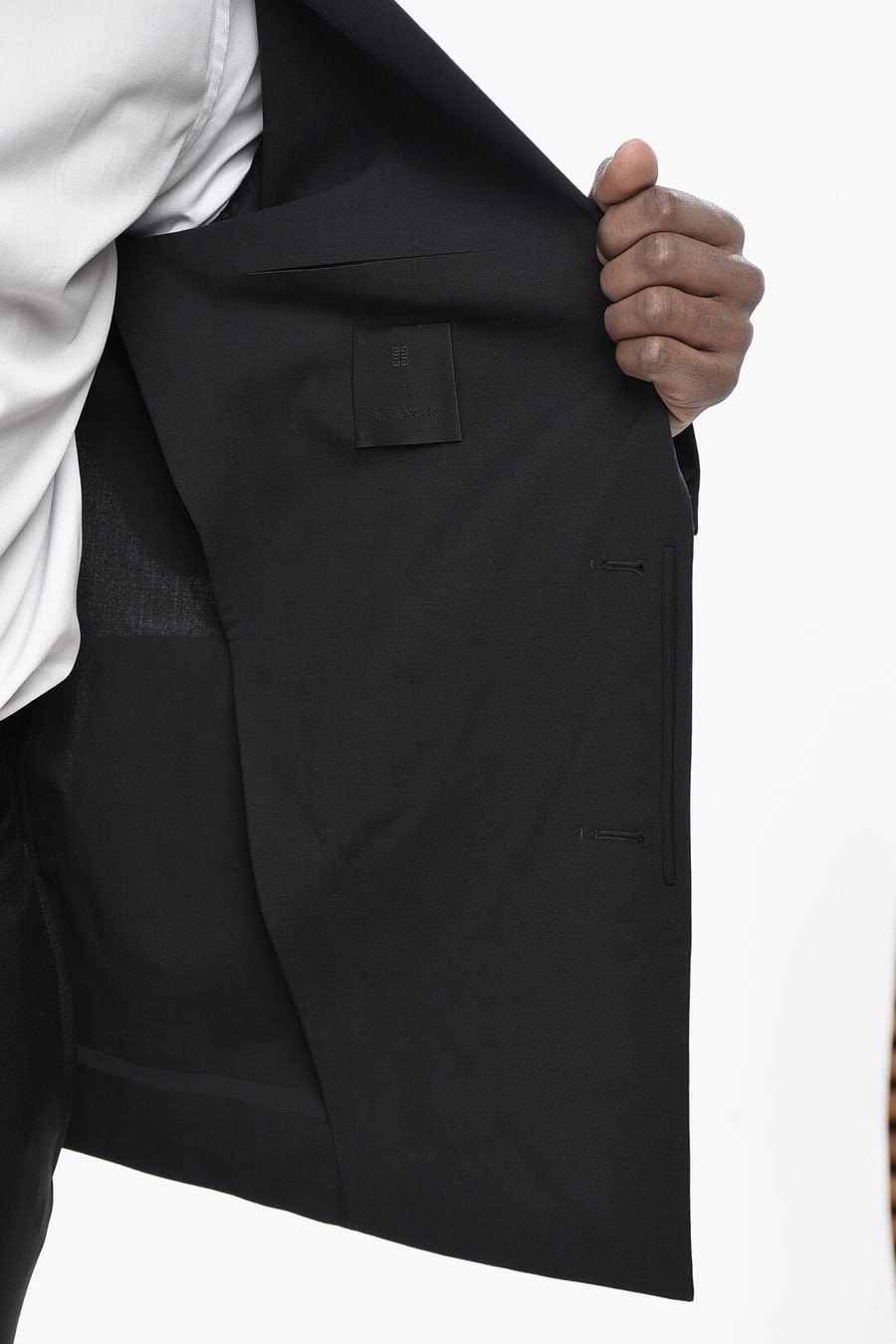 Givenchy 3500~Unlined Stretch Wool Blazer with Flap Pockets, view 4