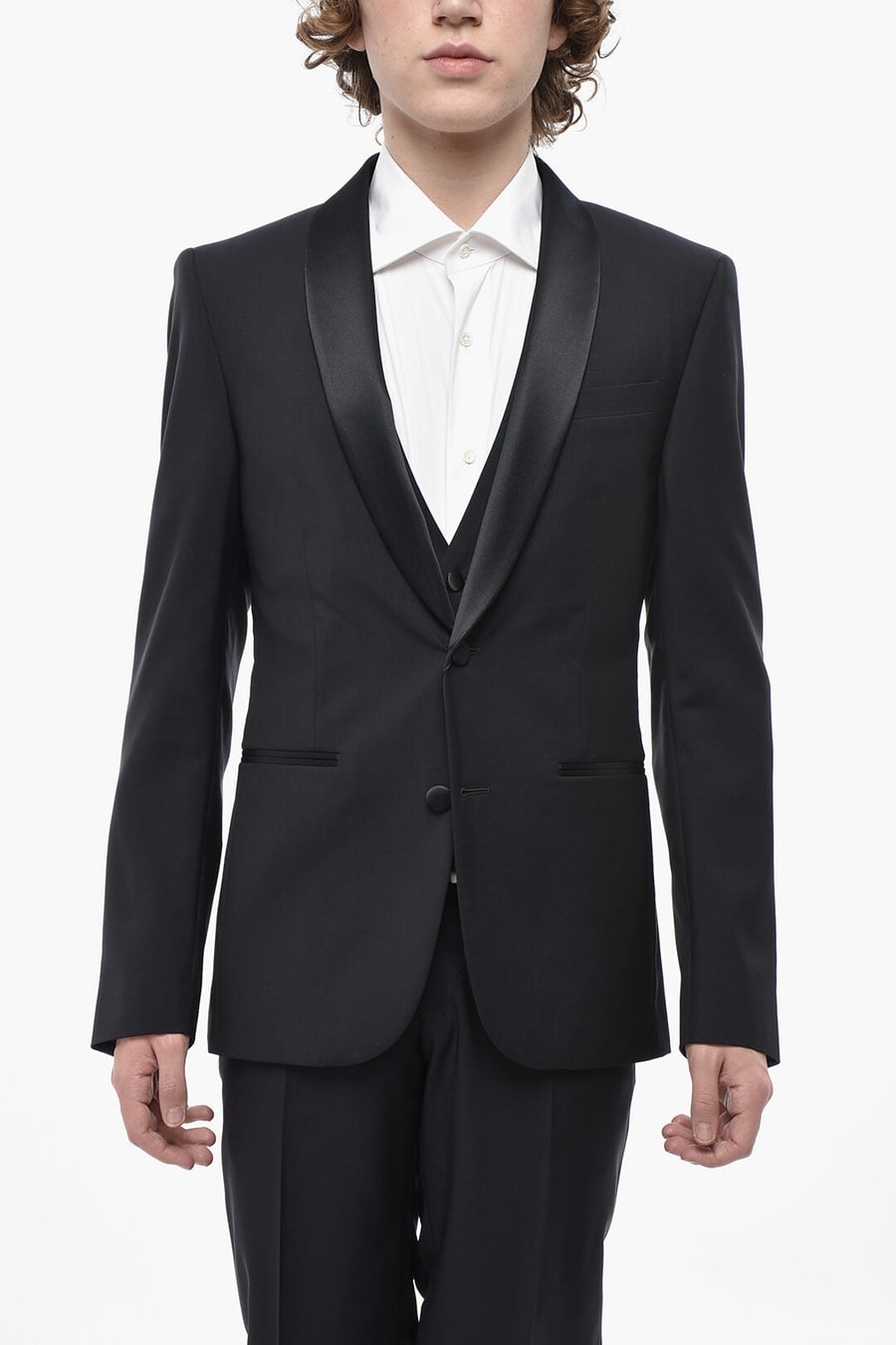 Corneliani 2405~CODE 3-Piece Virgin Wool Suit with Shawl Lapel