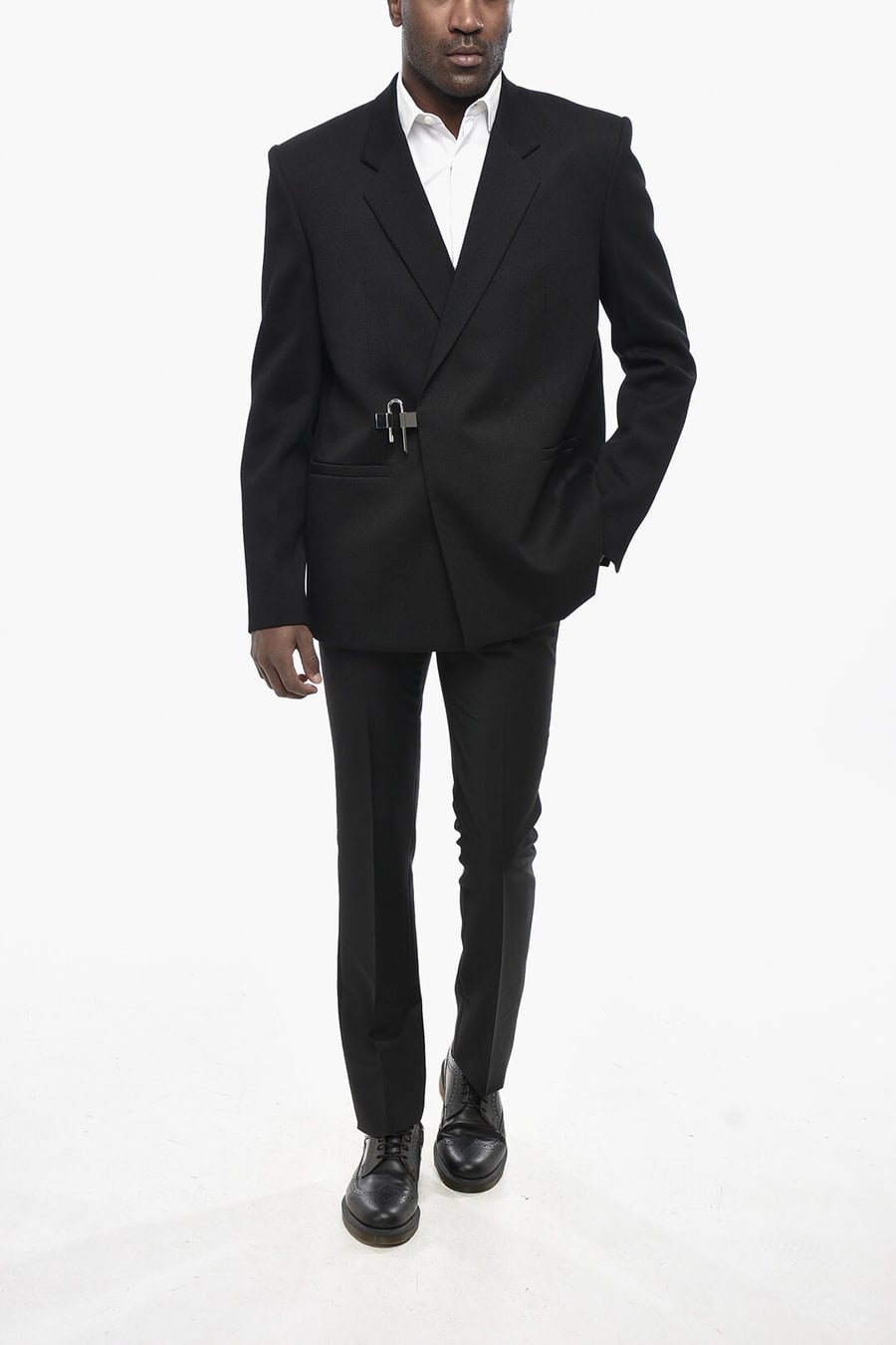 Givenchy 0130~Wool-Twill Double-Breasted Blazer LOCK, view 4
