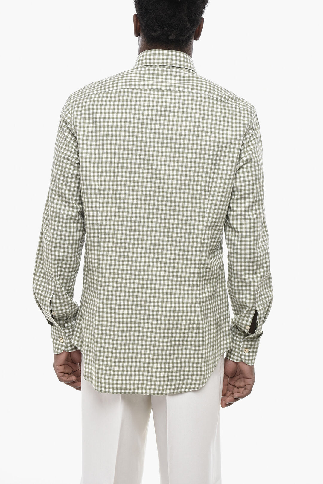 Corneliani 2850~ID Vichy Check Shirt With French Collar, view 2