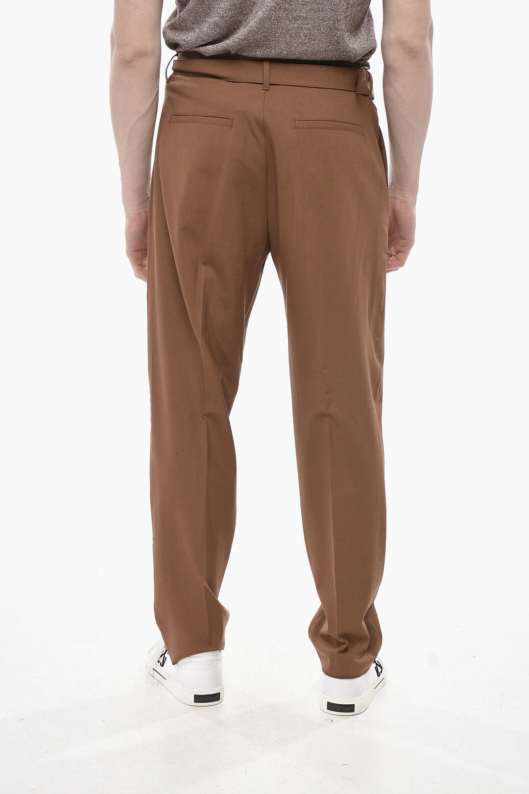Altea 2405~Virgin Wool Trousers COLIN with 1 Pleat and Belt, view 2