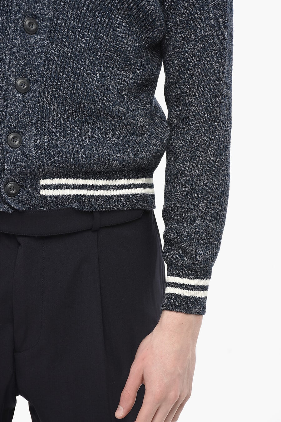 Altea 2405~Cotton Blend V-Neck Cardigan, view 3