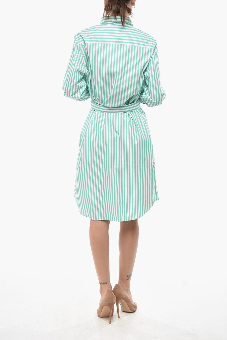 Ines de la Fressange 2750~Awning-Striped Shirt Dress AMOUR with Belt, view 2