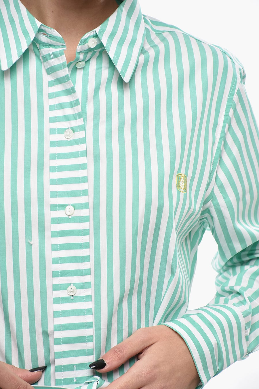 Ines de la Fressange 2750~Awning-Striped Shirt Dress AMOUR with Belt, view 3