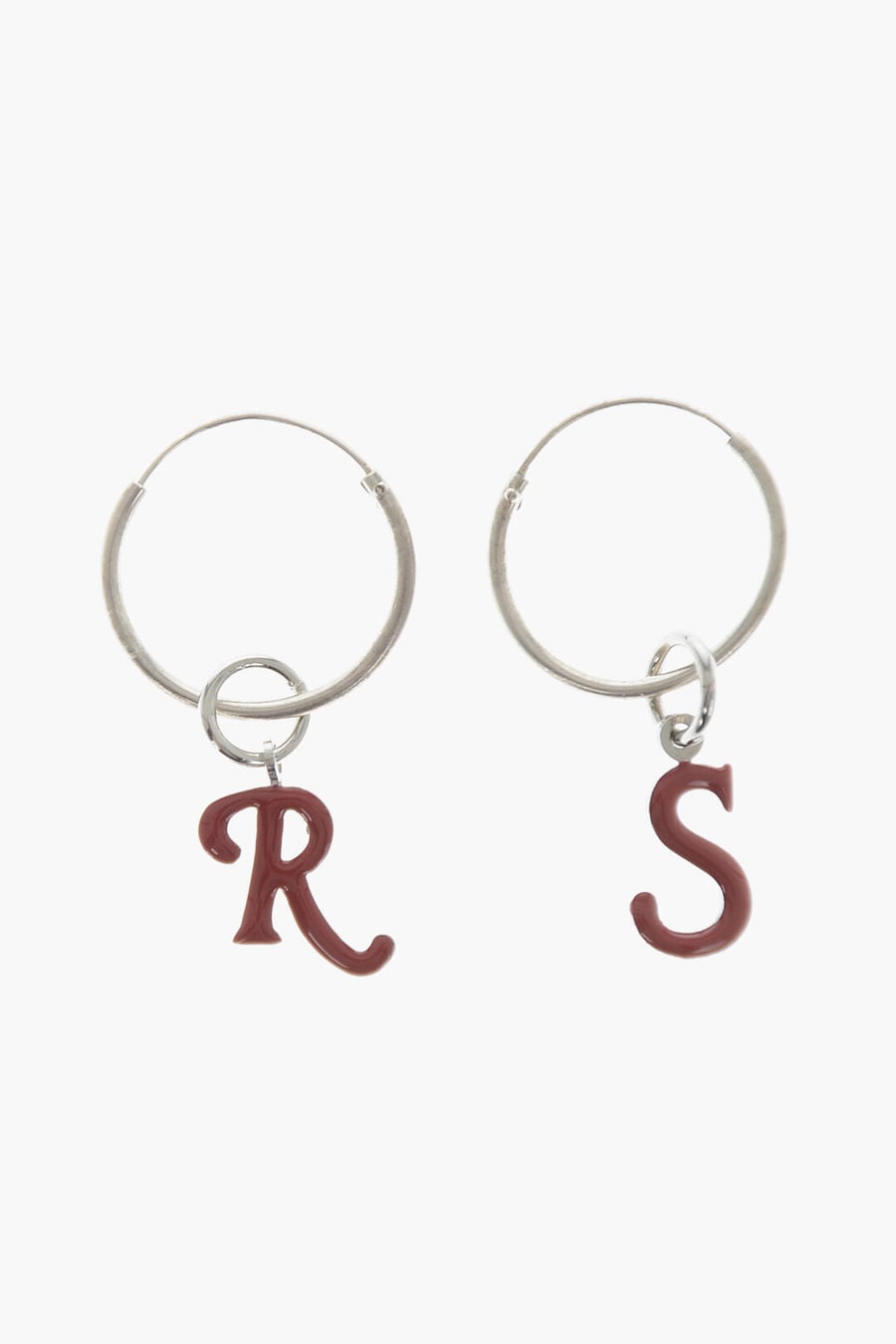 Raf Simons 3050~Metal Hoop Earrings with Monogram