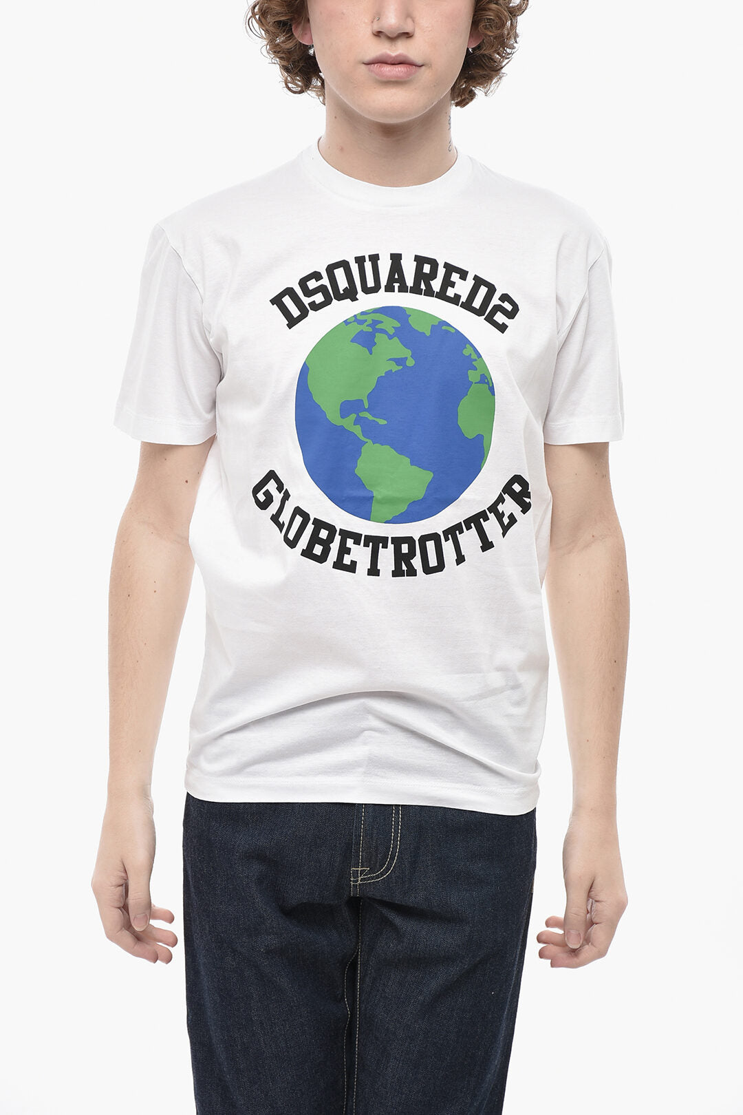 Dsquared2 2405~Cotton Crewneck T-Shirt GLOBETROTTER