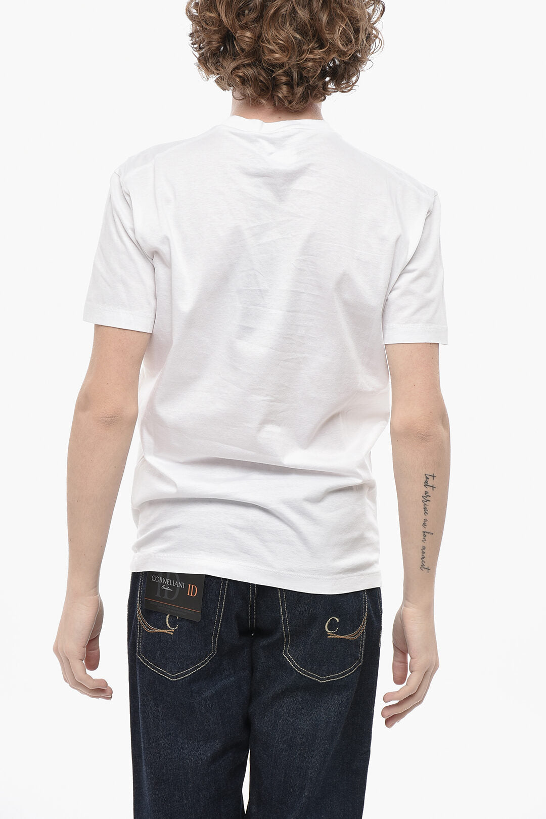Dsquared2 2405~Cotton Crewneck T-Shirt GLOBETROTTER, view 2