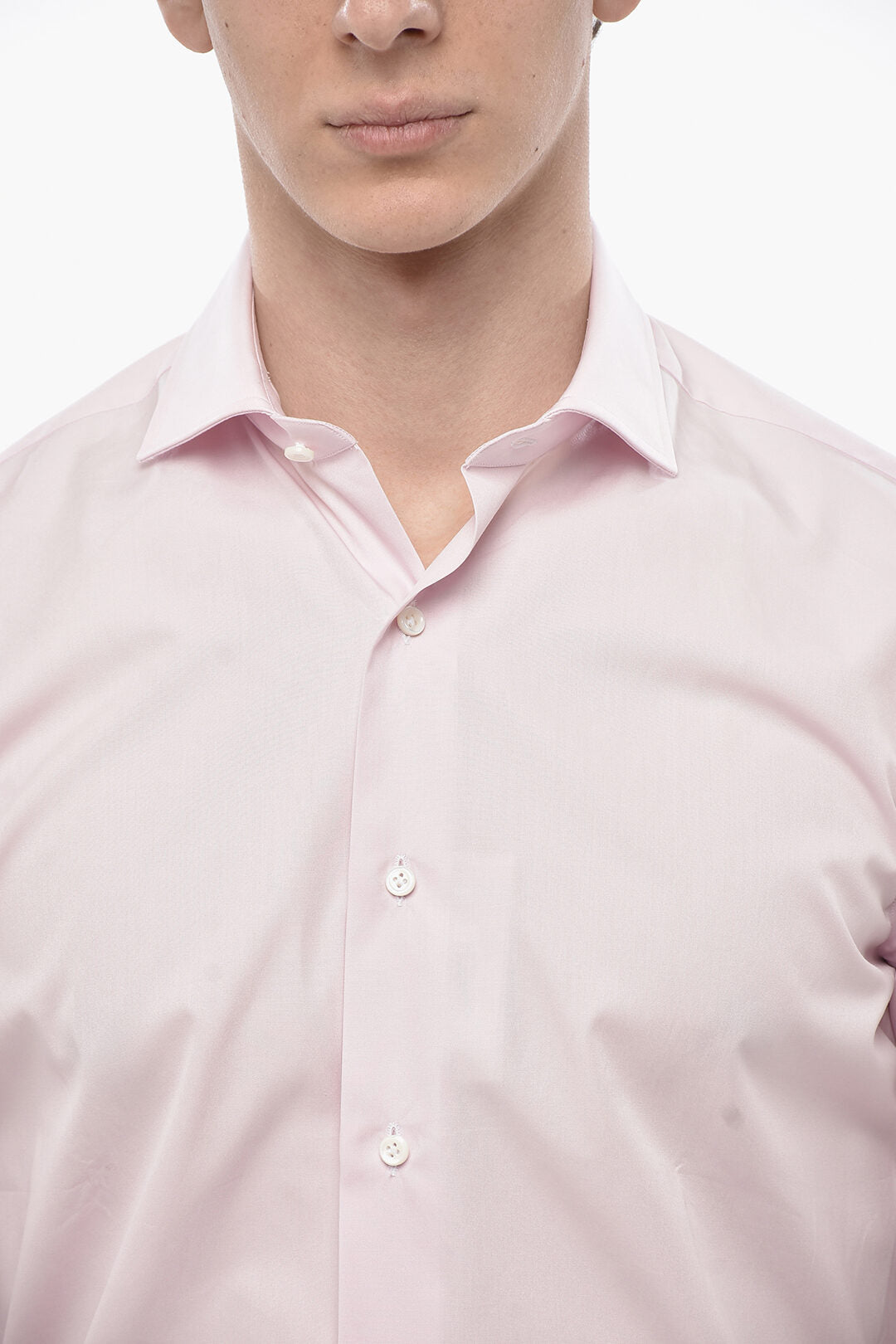 Alessandro Gherardi 3050~Solid Cotton Poplin Shirt with French Collar