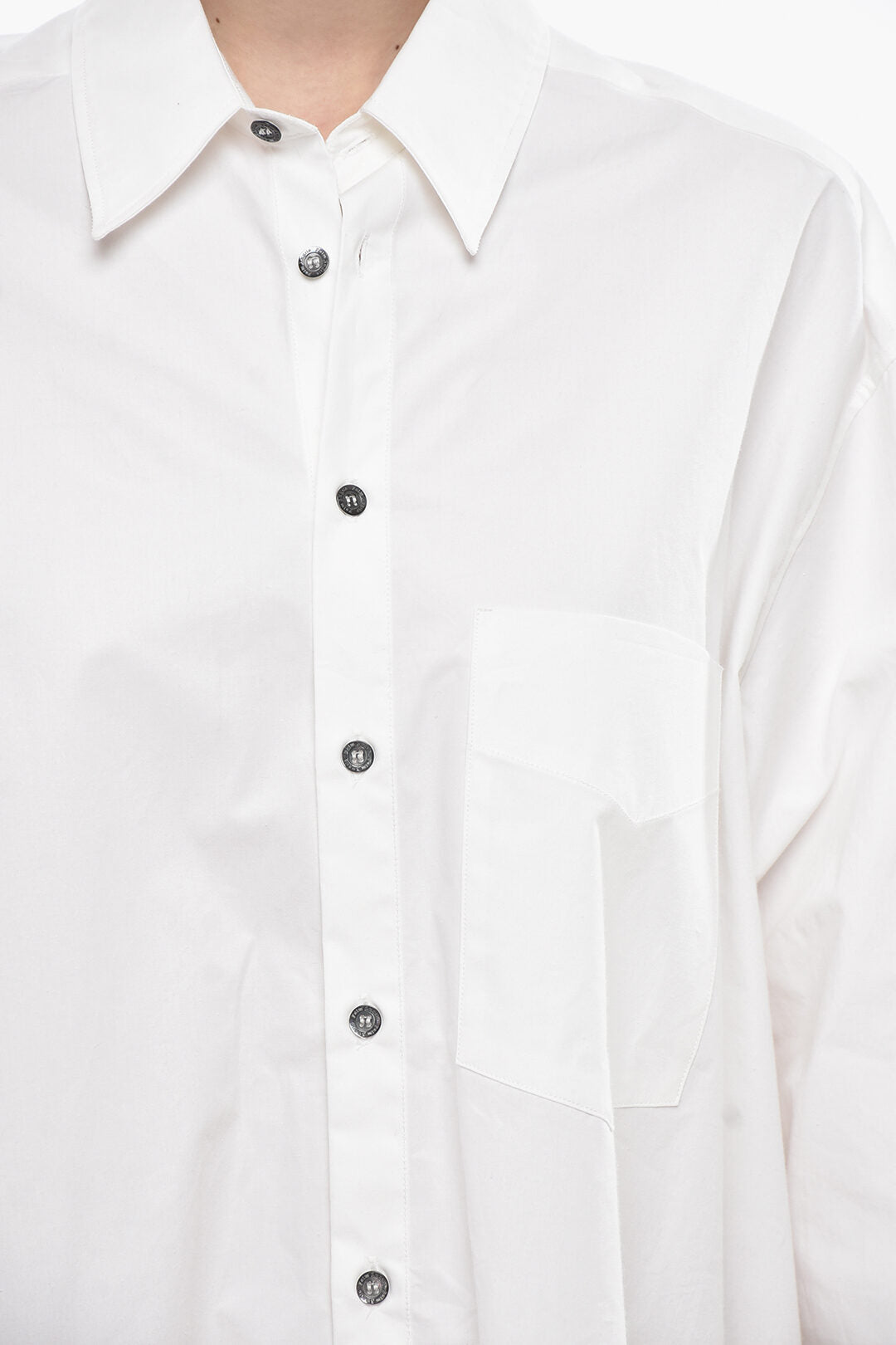 Palm Angels 2405~Poplin Shirt Dress with Printed Back Logo