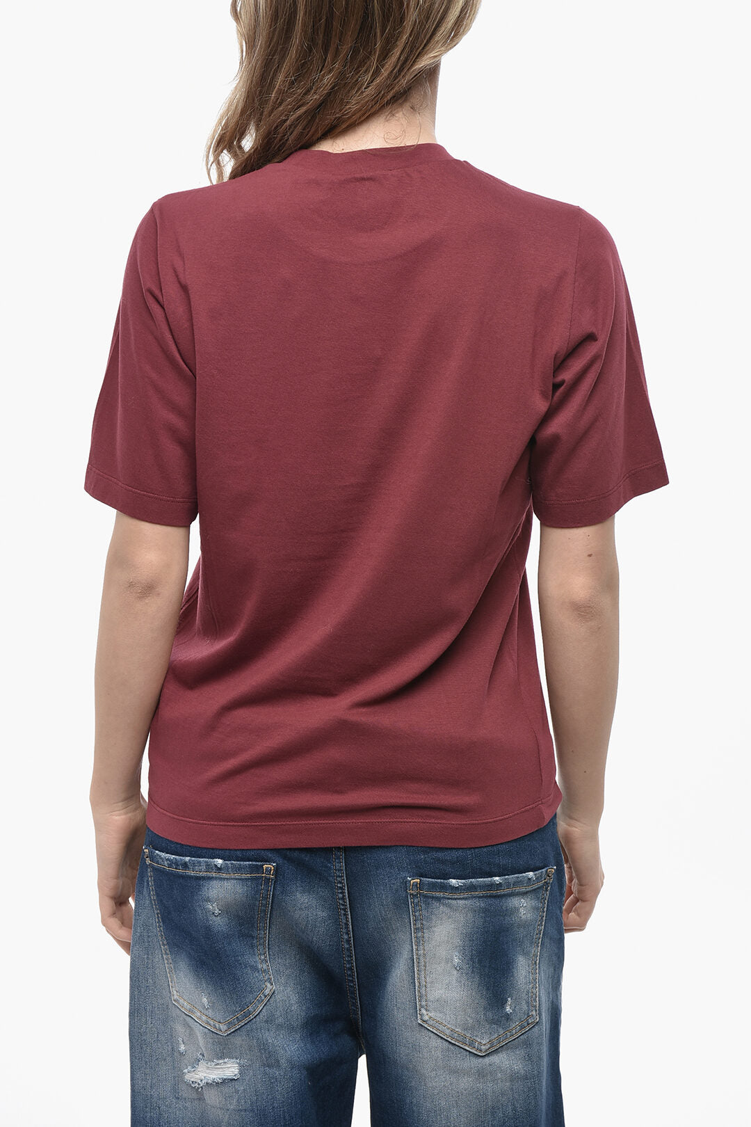 Dsquared2 2900~Crew Neck T-Shirt EASY FIT Solid-Colored with Printed Logo