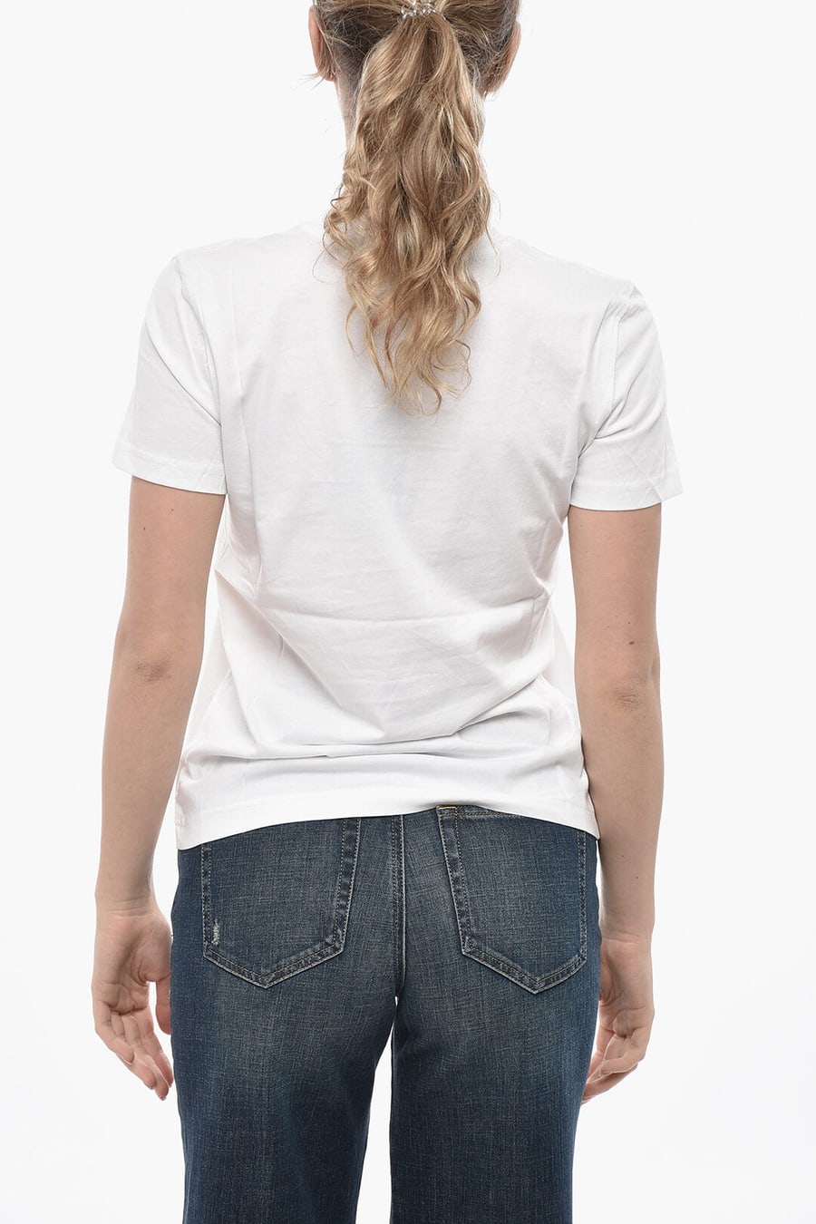 Diesel 2405~Plain Crew Neck T-Shirt T-REG With Tulle Detail, view 2
