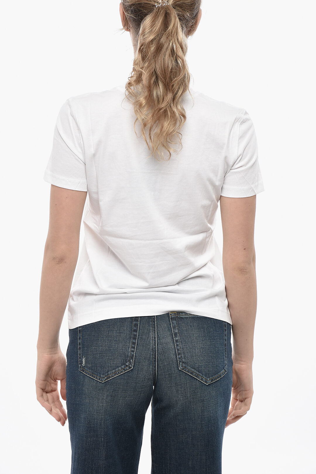 Diesel 2405~Plain Crew Neck T-Shirt T-REG With Tulle Detail, view 2
