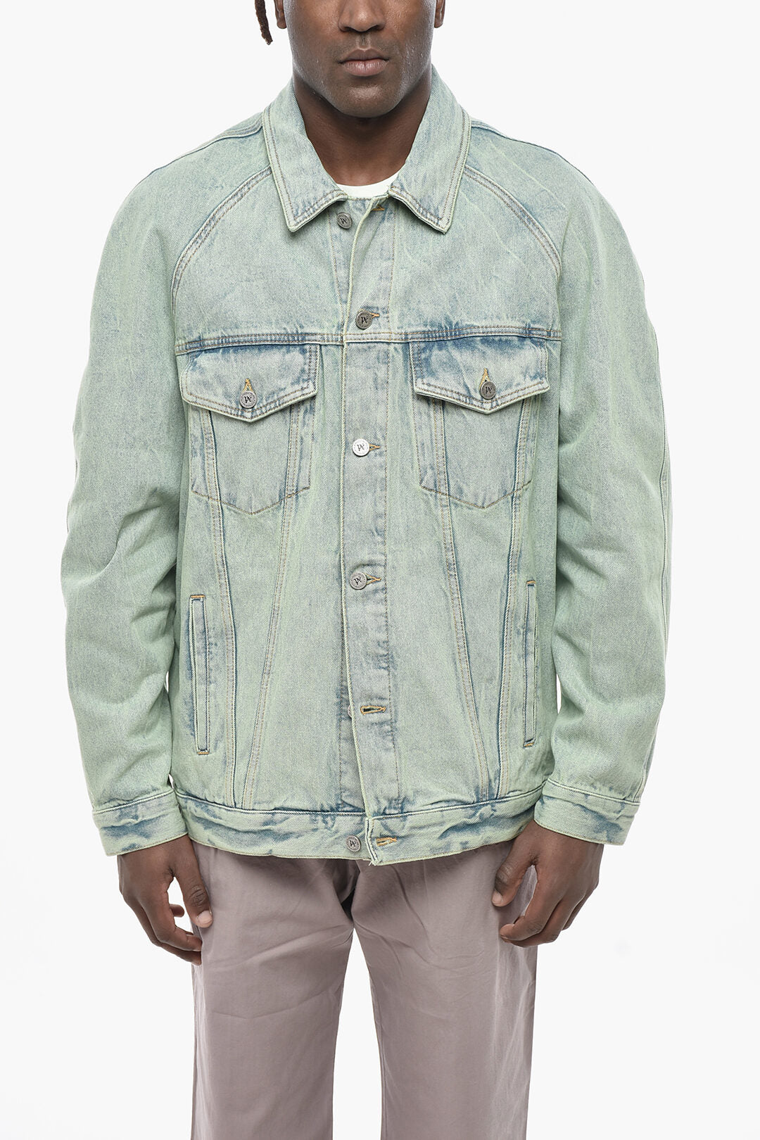 Palm Angels 2750~Denim Jacket OVERDYE With Embroidered Logo