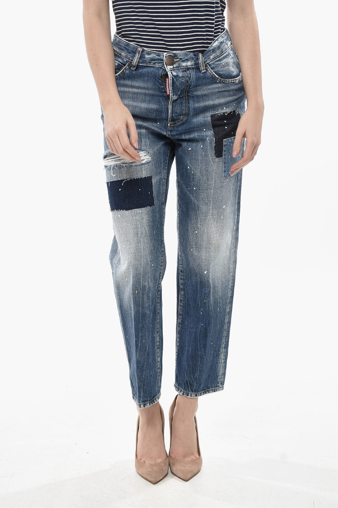 Dsquared2 2405~Regular Fit Jeans BOSTON with Paint Effect 20cm