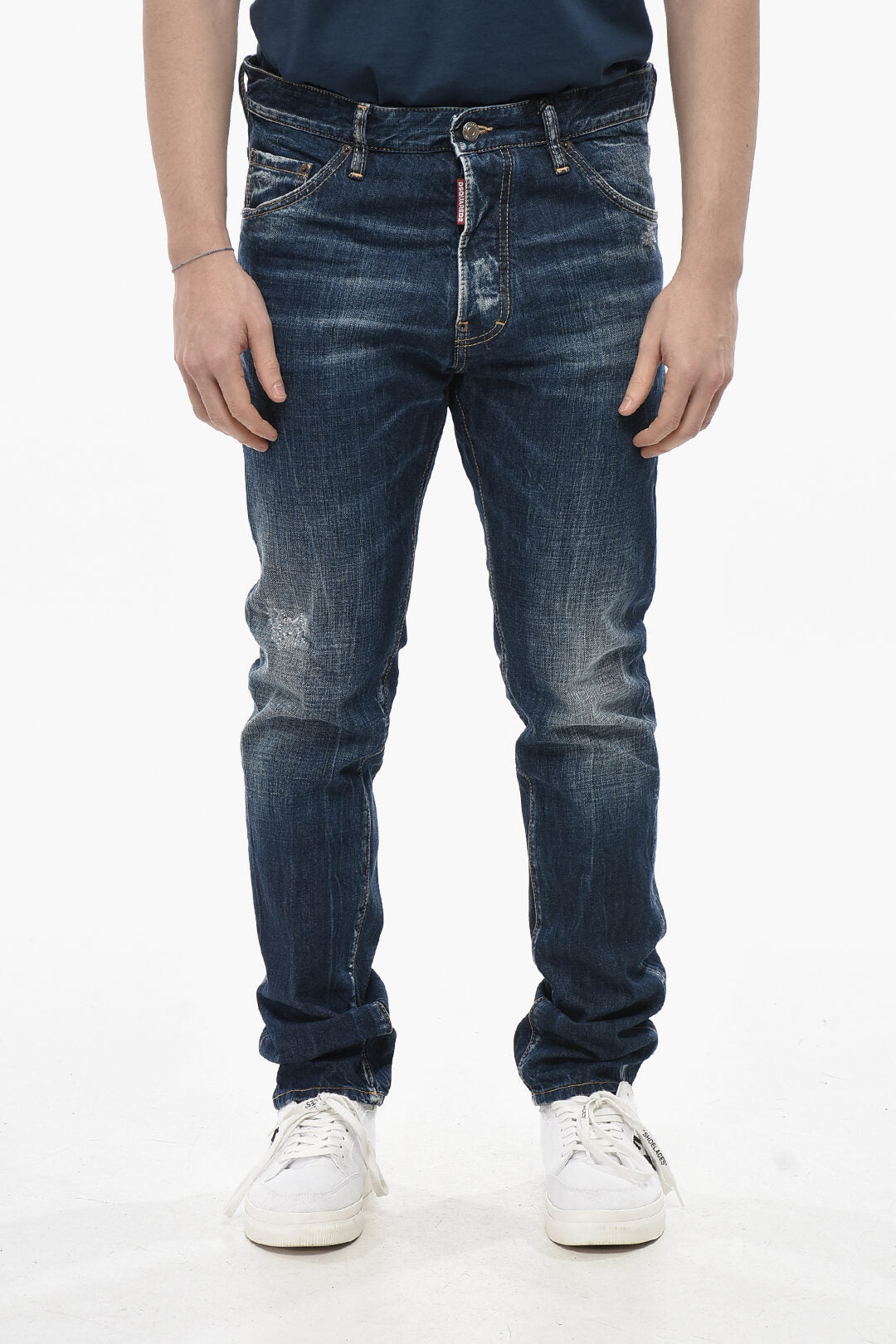 Dsquared2 2405~Vintage-Effect Jeans COOL GUY with Contrast Patch 16cm
