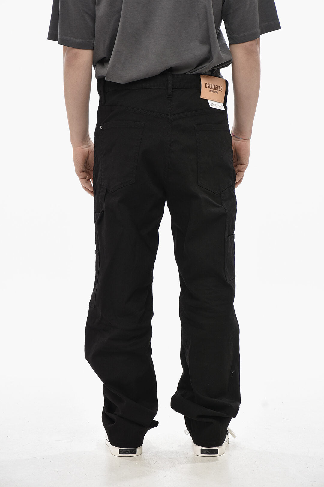 Dsquared2 3500~Stretch Denim Carpenter Jeans Dark Wash 23cm, view 2
