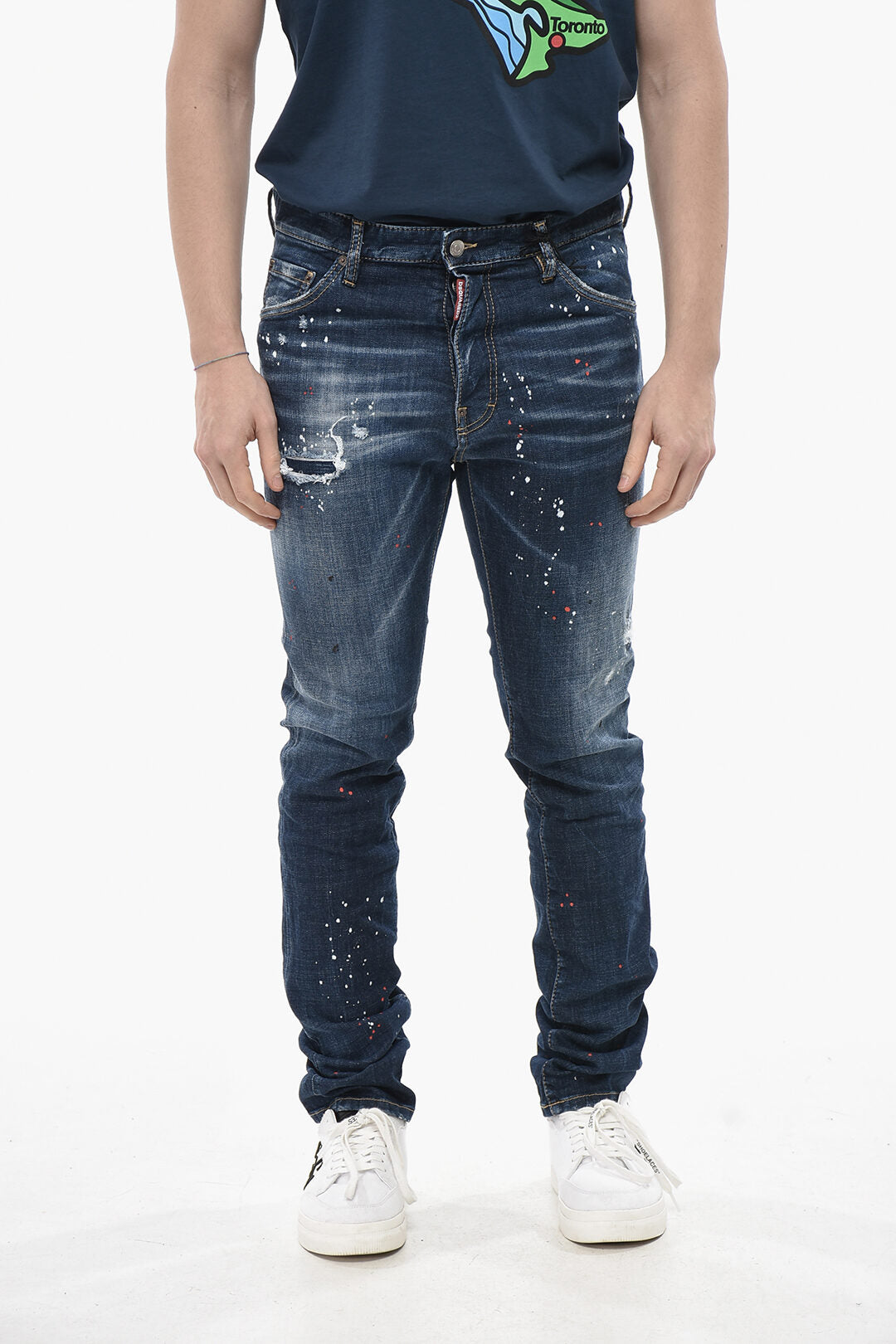 Dsquared2 2405~Jeans COOL GUY Vintage Effect with Paint Details 16cm